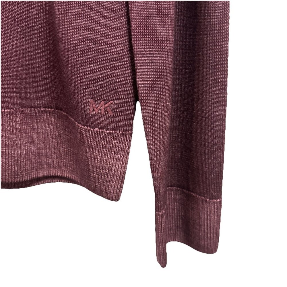 Michael Kors Men’s XXL Sweater Half Zip Merlot 100% Extrafine Merino Wool - Picture 8 of 11